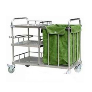 Stainless steel trolley with bins